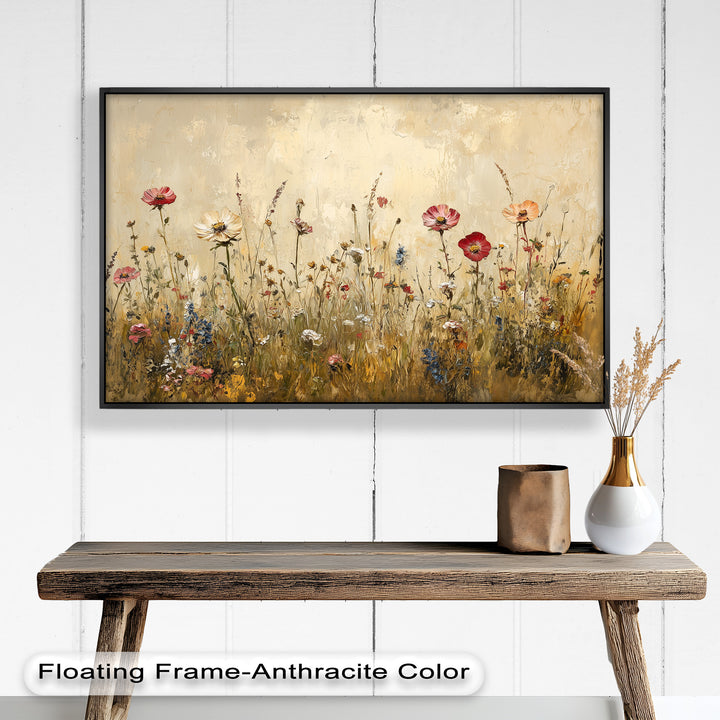 Vintage Wild Flowers – Rustic Floral Oil Painting