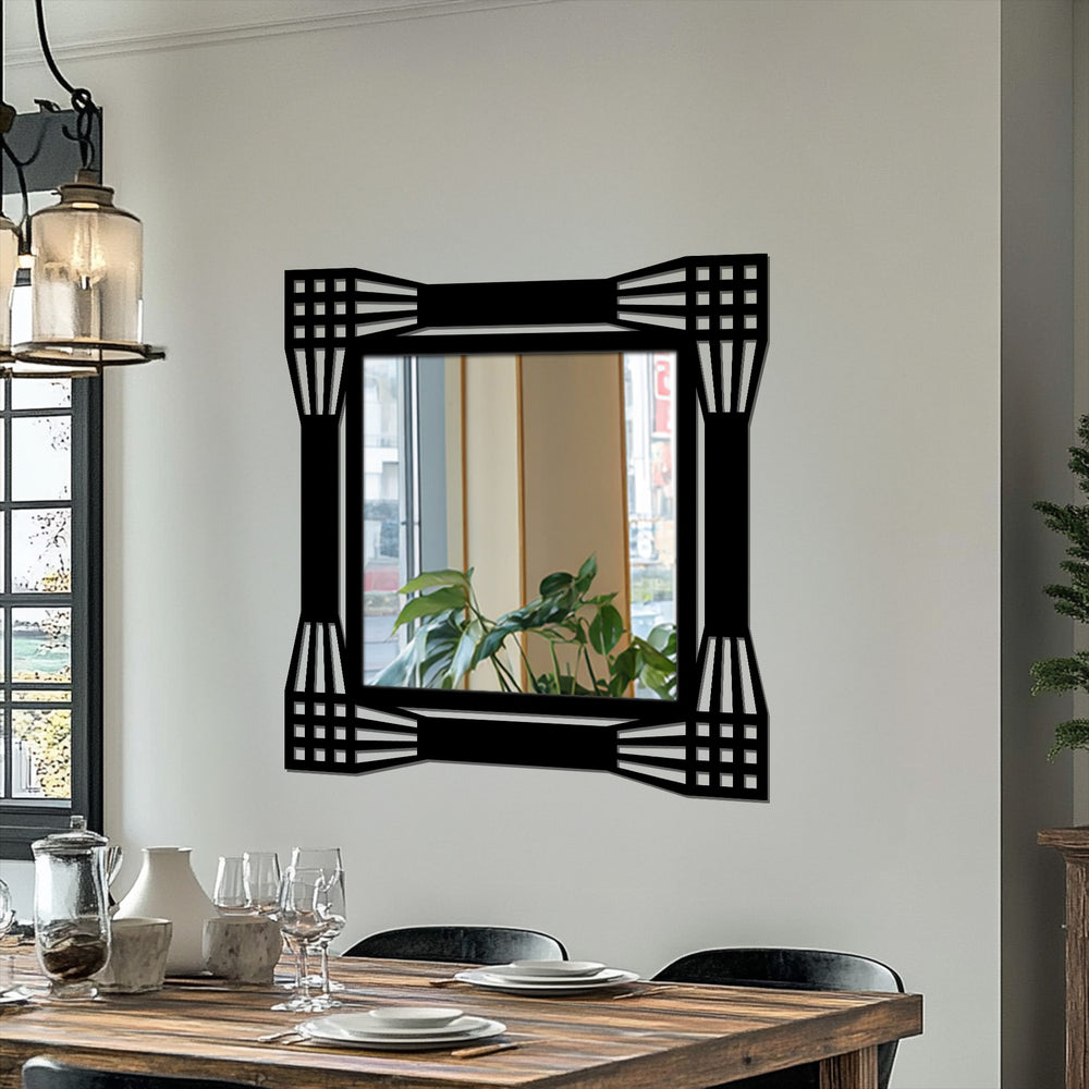 Reflecting light and space, the architectural floor mirror for wall decor uses a geometric frame to create depth and layers.