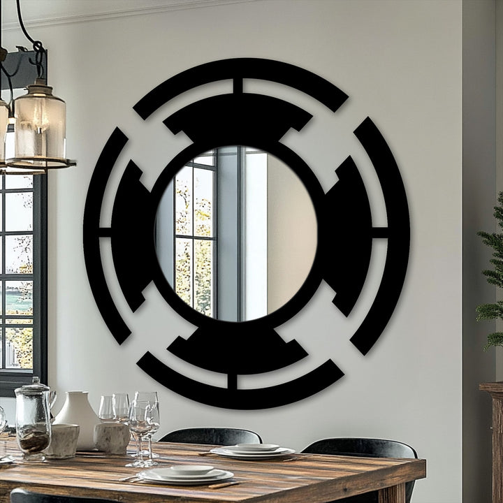 statement round floor mirror