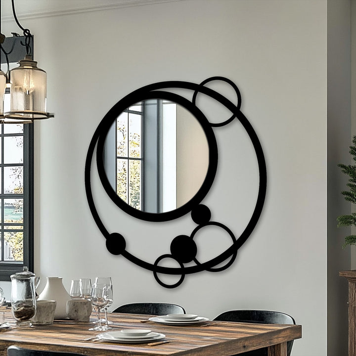 geometric circle floor mirror