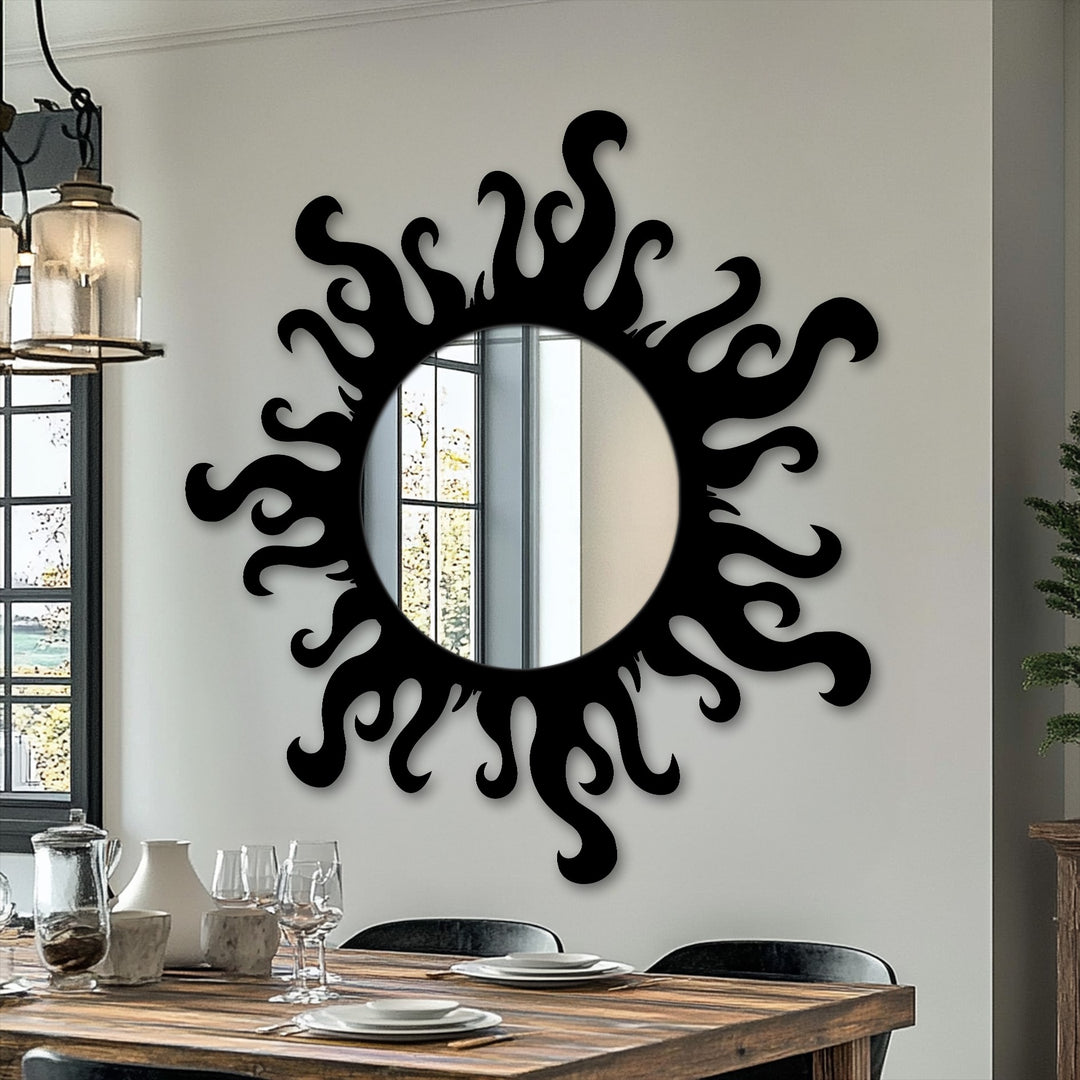 Modern asymmetrical mirror wall decor
