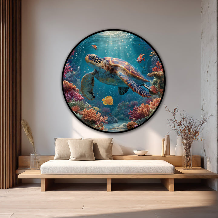 round marine life wall art