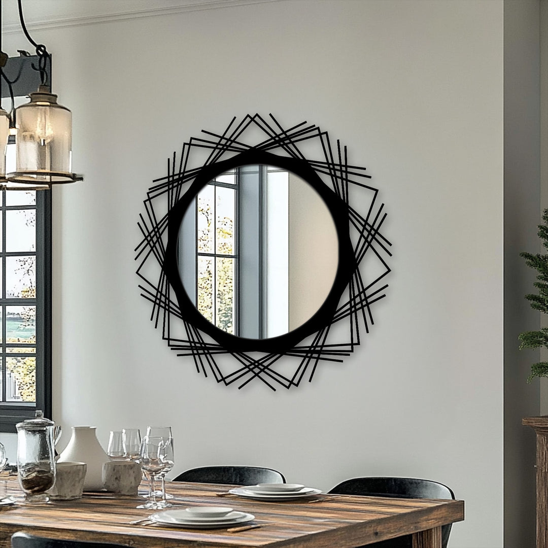 Modern geometric mirror wall decor