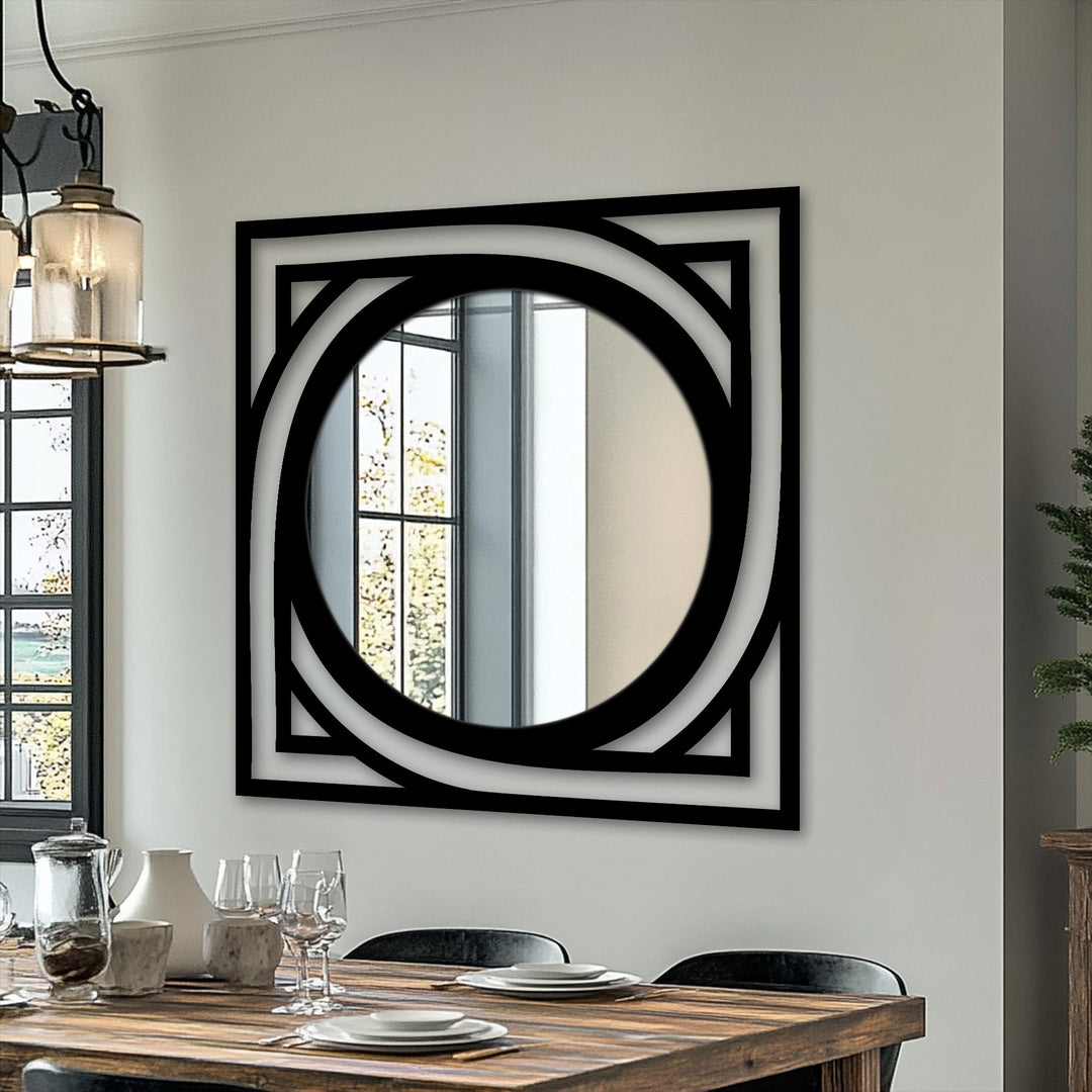 Decorative square wall mirror for entryway