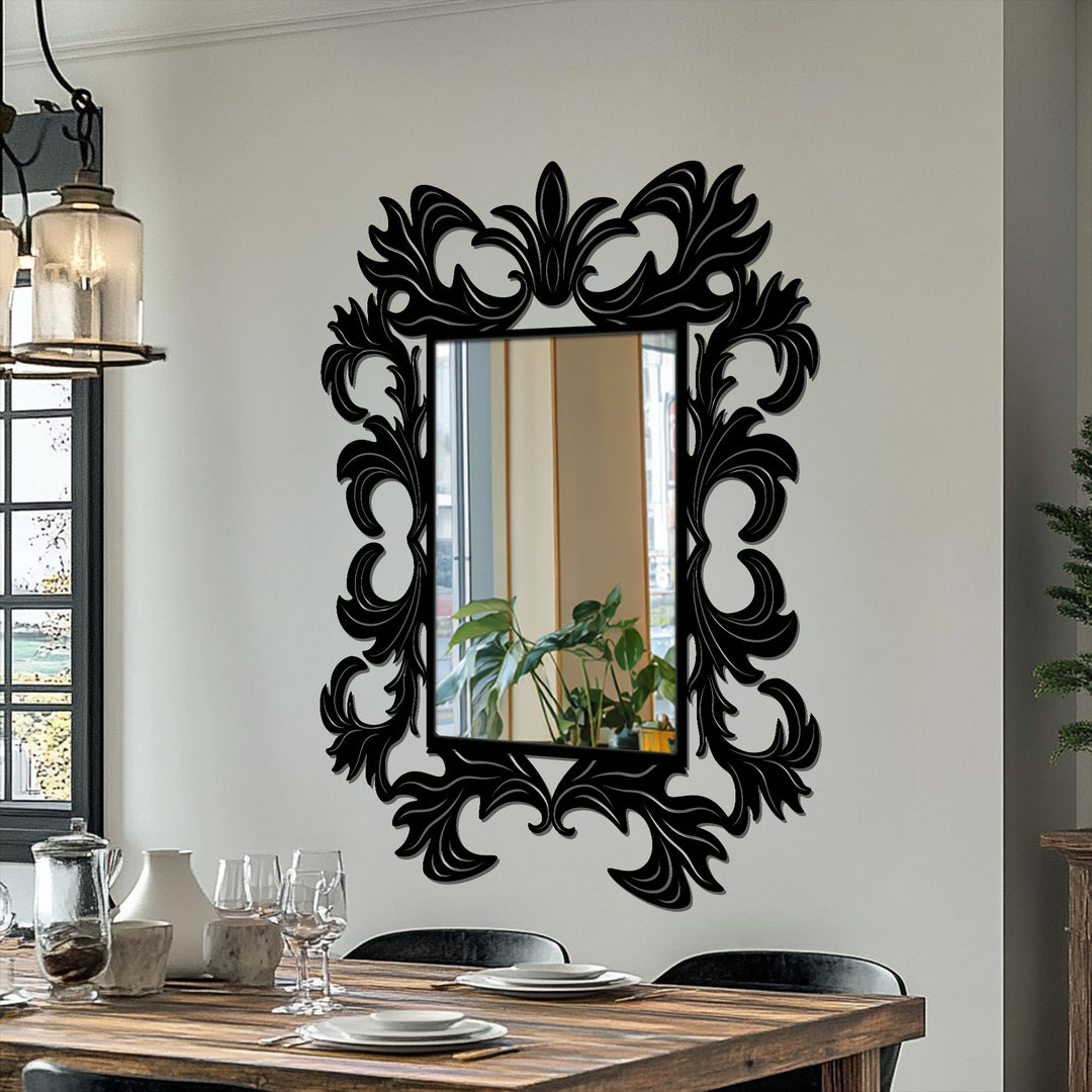 Ornate Baroque Frame Metal Wall Mirror – Classic Luxury Statement Design