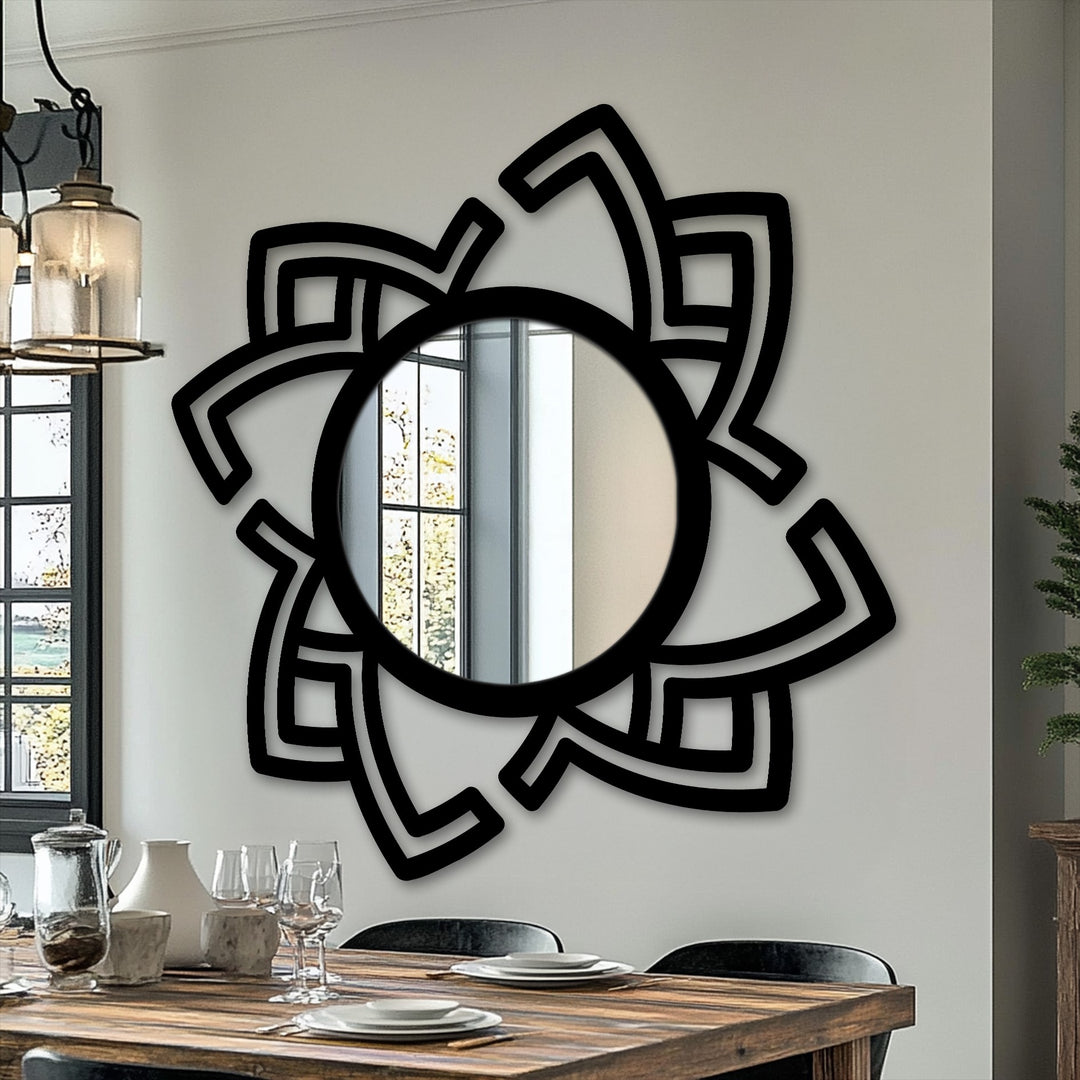 Abstract Rotating Frame Metal Wall Mirror – Modern Dynamic Design