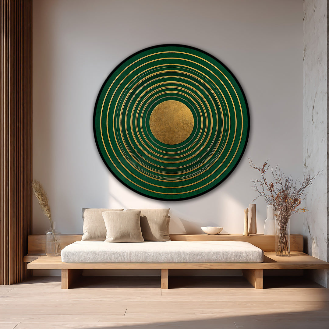 modern emerald abstract wall art