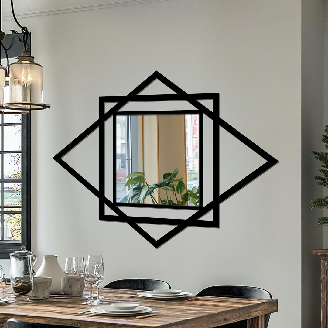 Armonía de Diamante – Cuadrado Geométrico Espejo De Pared