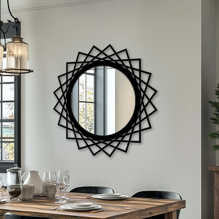 Modern structured mirror wall decor