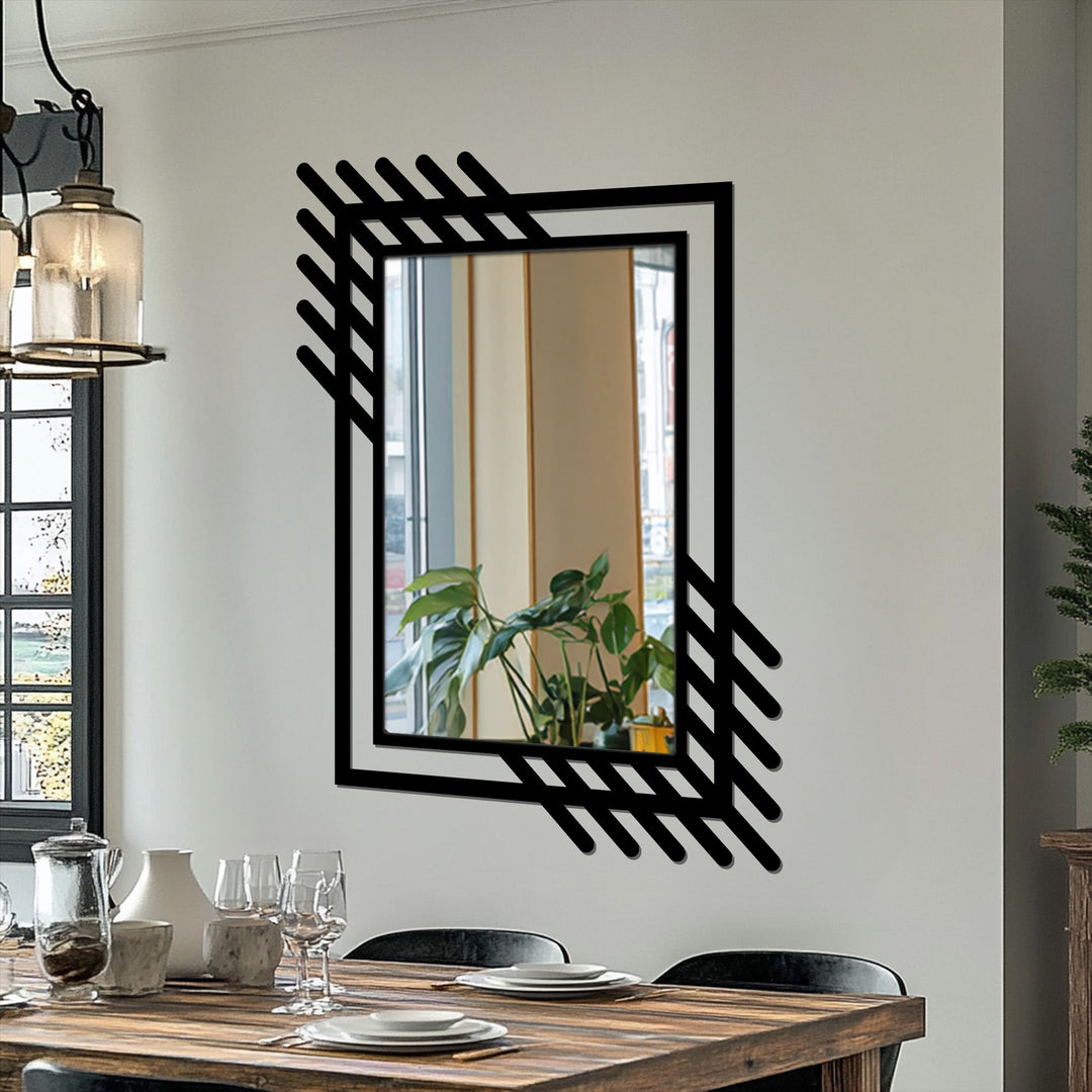 Llave griega redonda decorativa Espejo De Pared – Decoración de pared con espejo clásico moderno