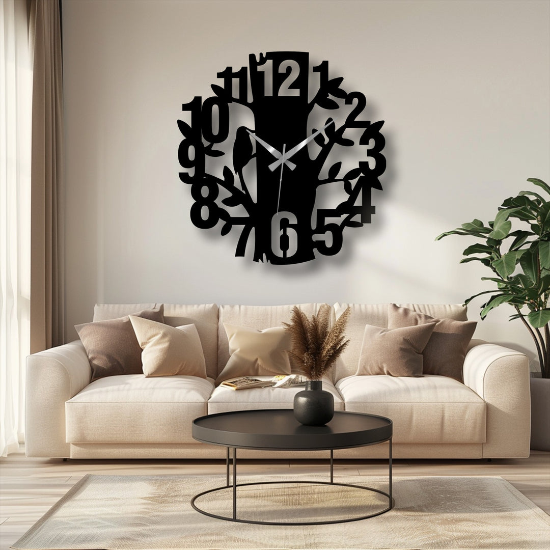 Examining the abstract quality, the tree design decoration wall art clock appears as a symphony of shapes, where time merges with nature's artistic essence.