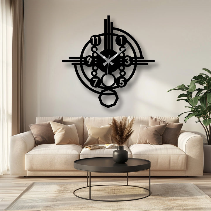 Featuring an abstract quality, this modern industrial gear style metal wall decor clock makes a bold statement as a sculptural and functional artwork.