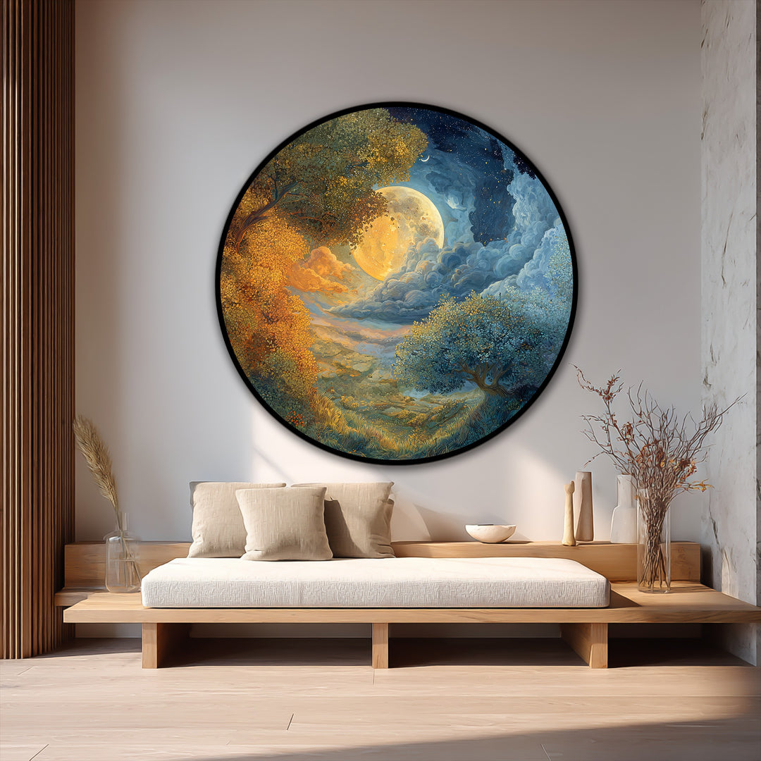 Moonlit Harmony – Dreamlike Landscape Oil Painting