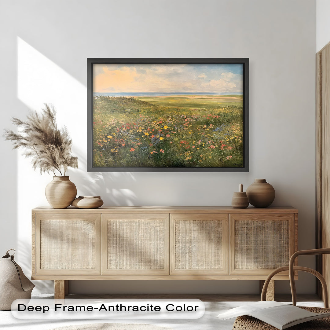 Seaside Meadow View – Landscape Oil Painting