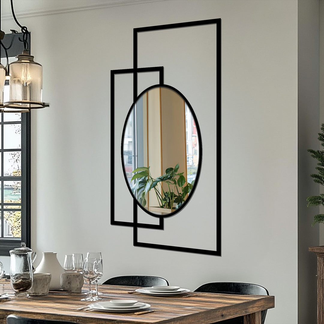 Architecture-inspired oval mirror