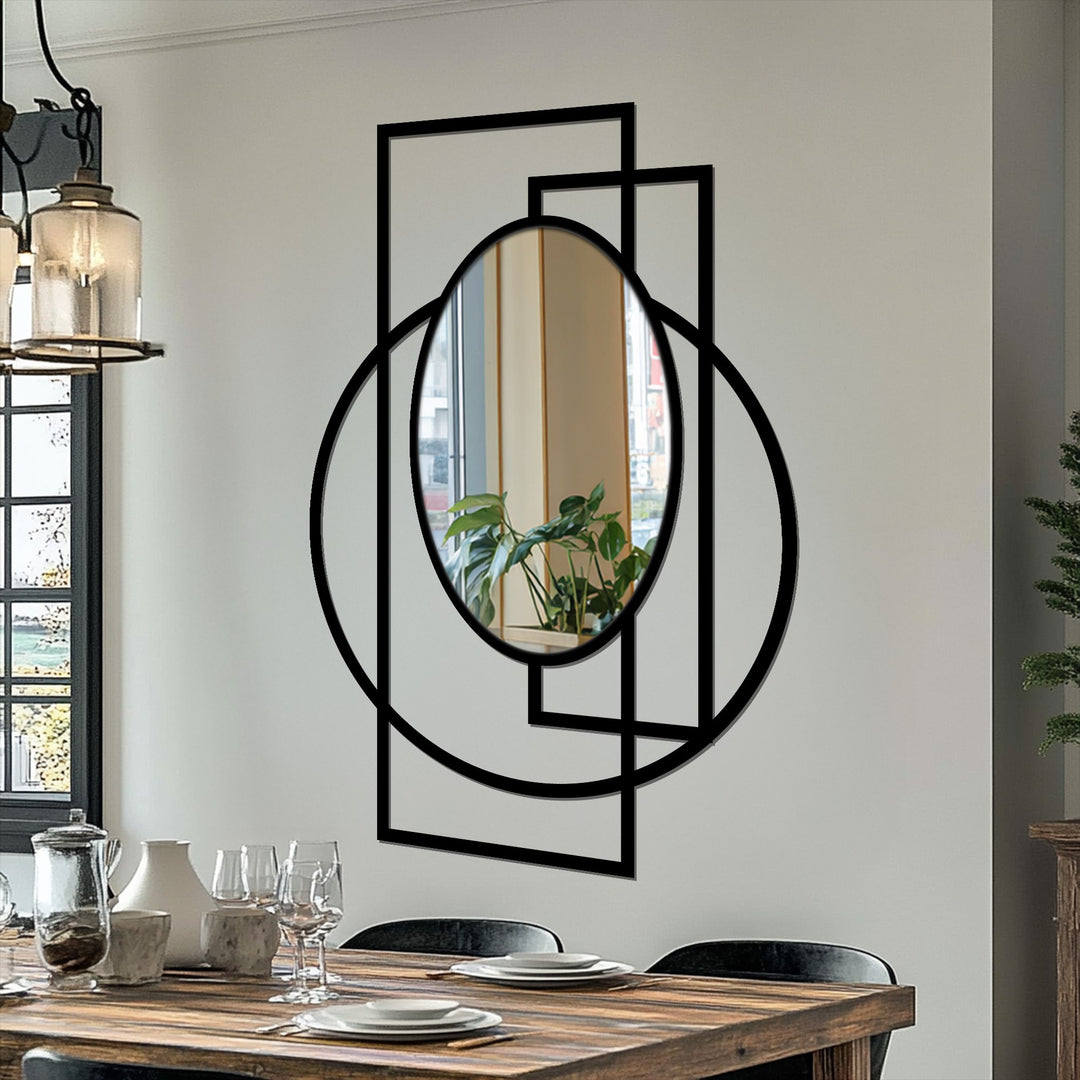 Contemporary oval centerpiece mirror