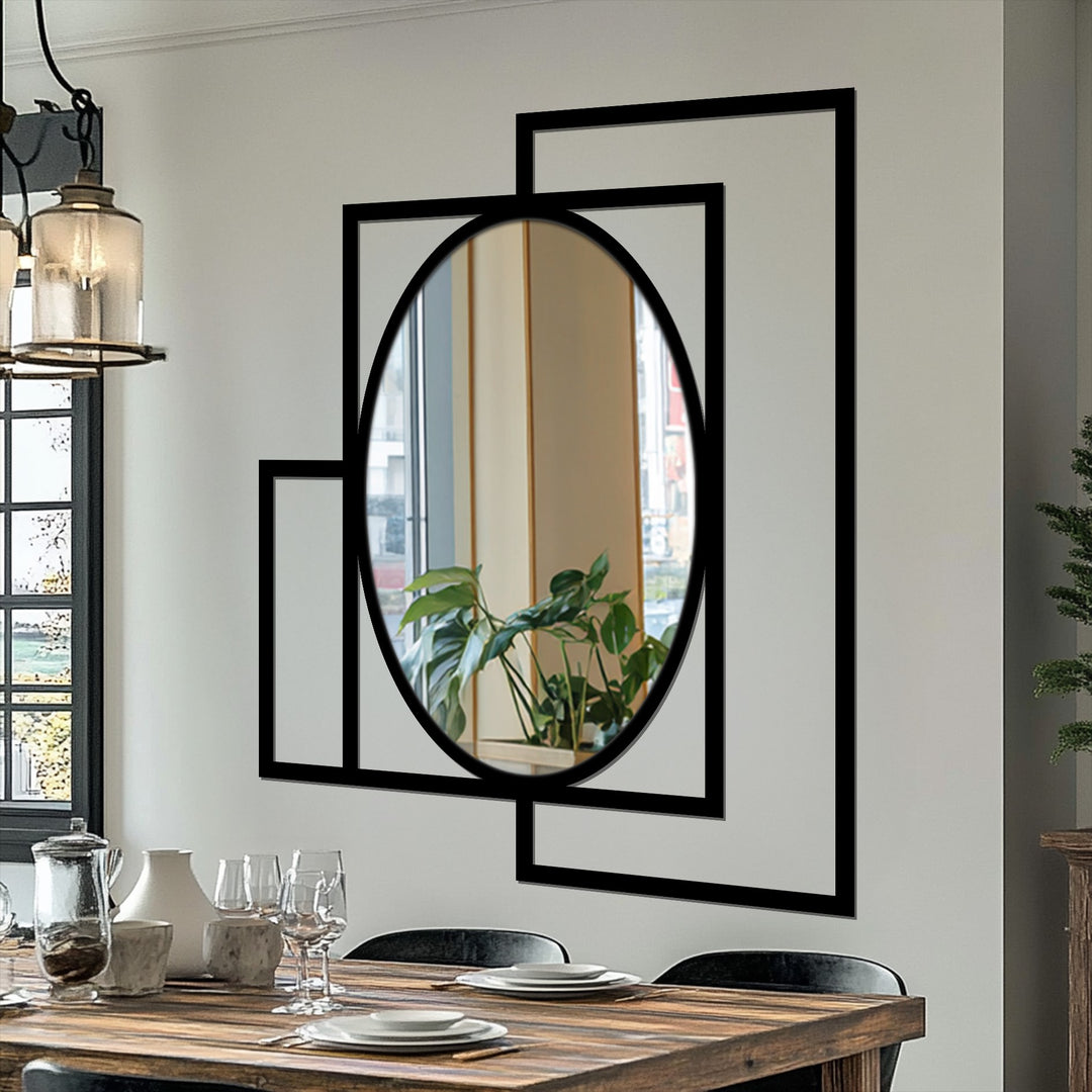 Minimalist oval framed wall décor