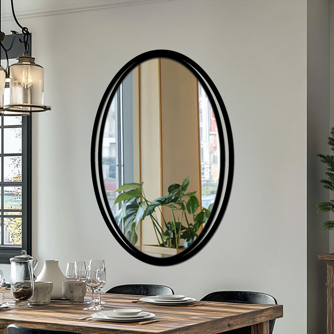 Slim frame oval mirror design