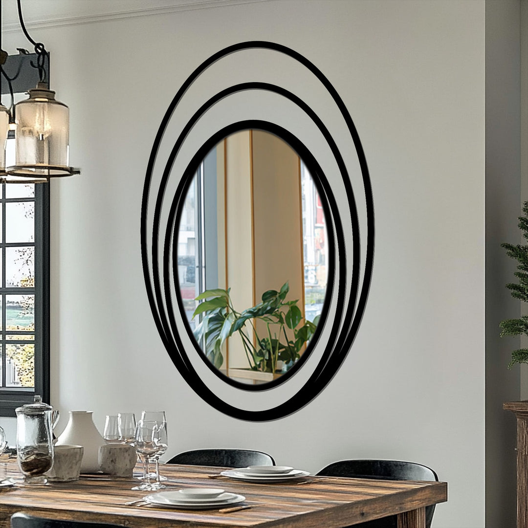 Minimal halo design oval mirror