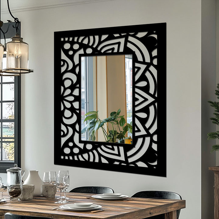 abstract pattern floor mirror