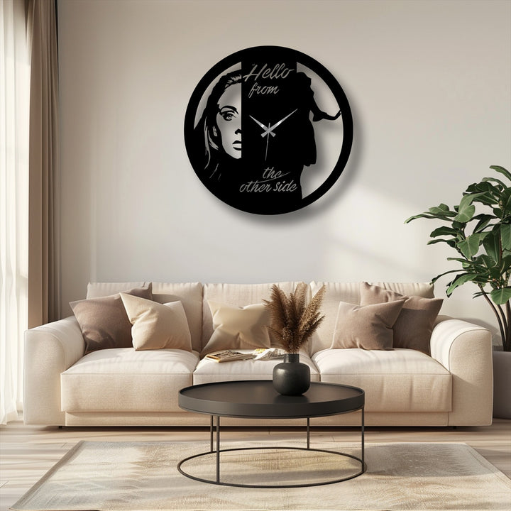 Alternating positive and negative space creates a compelling visual rhythm in this dual face metal wall clock, an elegant example of decoration wall art.