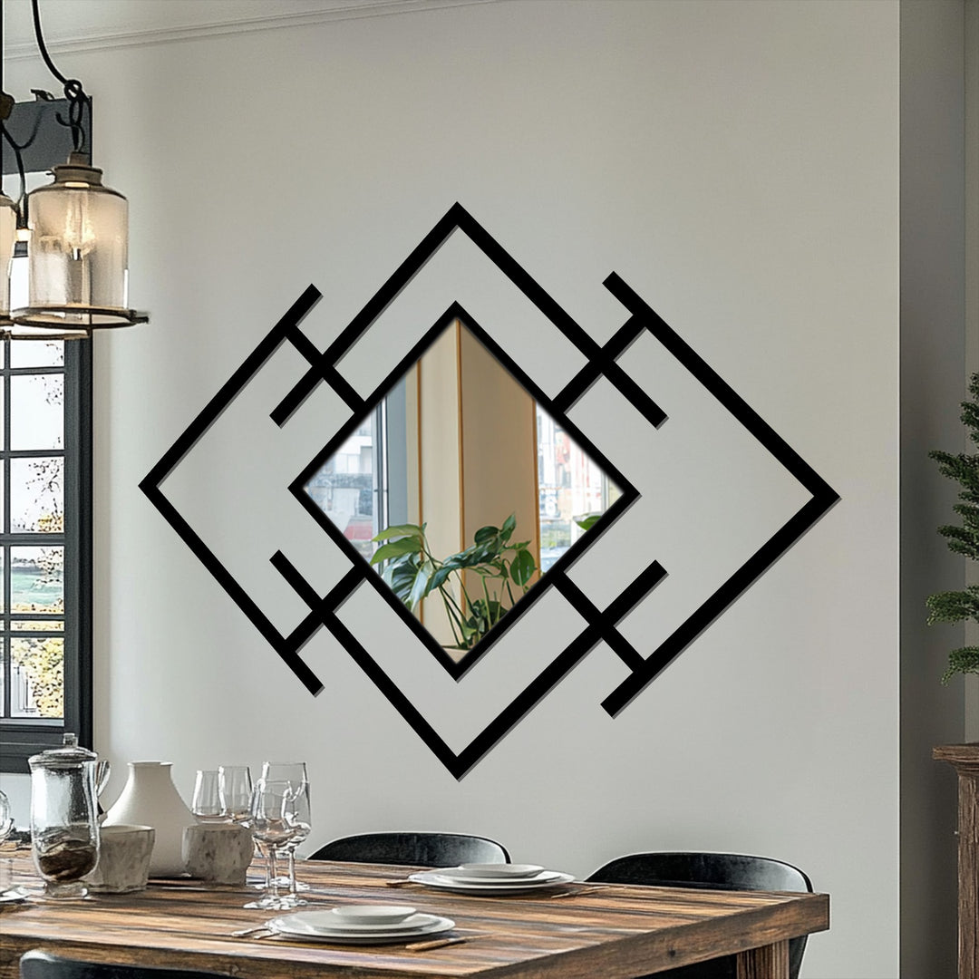 Architectural geometric wall mirror