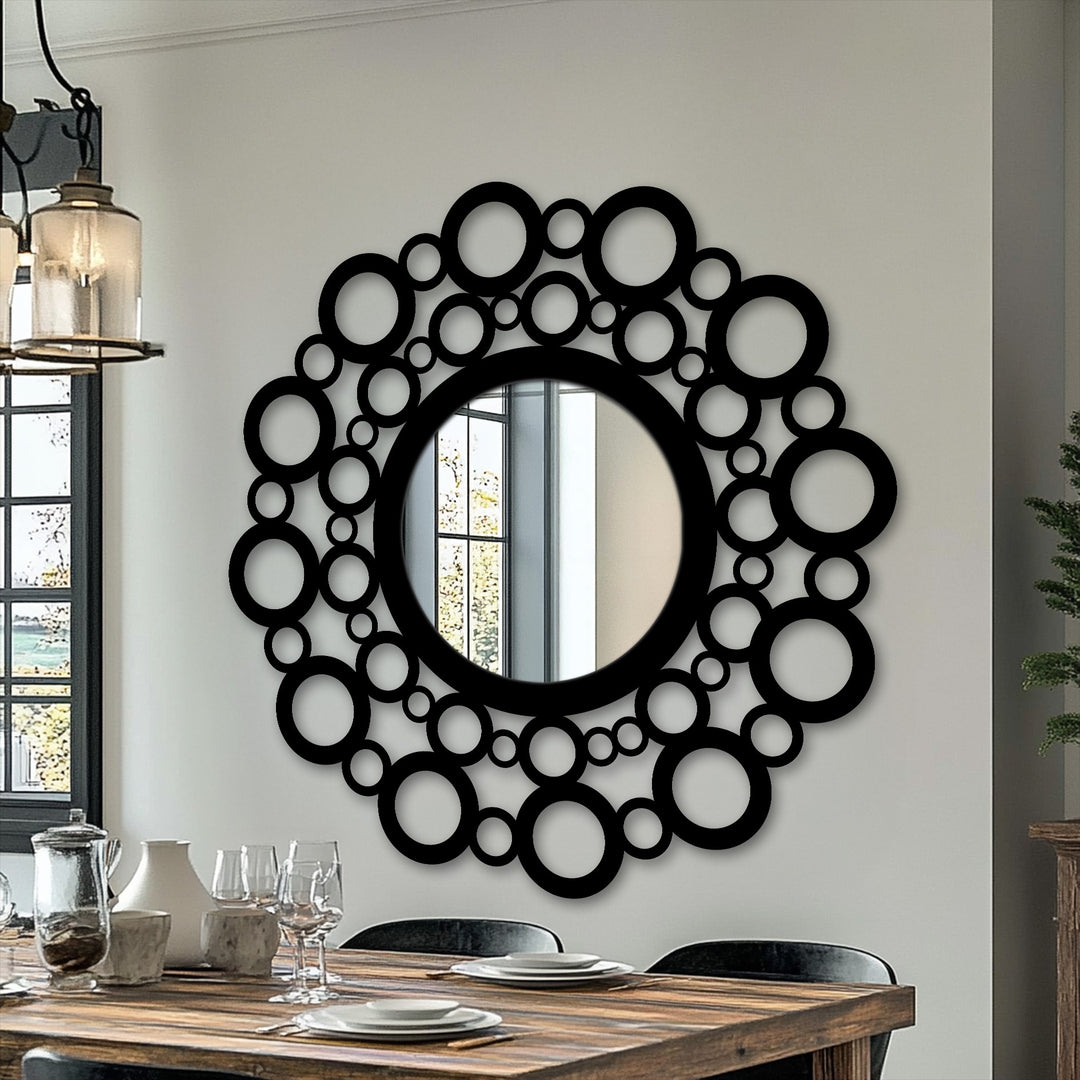 Bubble Circle Frame Metal Wall Mirror – Modern Artistic Design