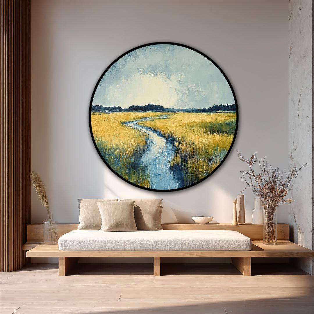 Horizonte Dorado – Pradera Serena Río Redondo Cuadro al óleo