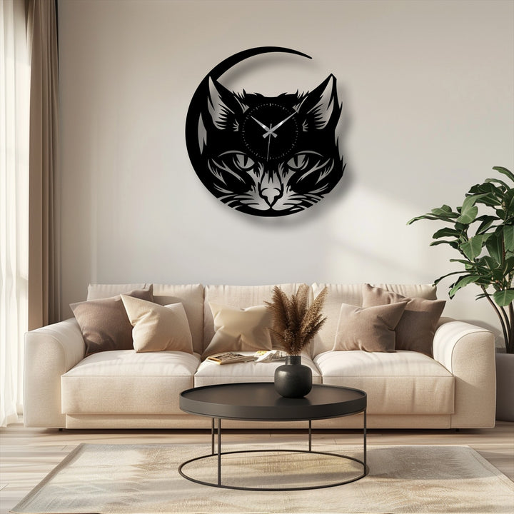 Gentle shadow accentuates the intricate details of this fox face metal wall decor clock, casting a soft, diffused light on its modern animal design.