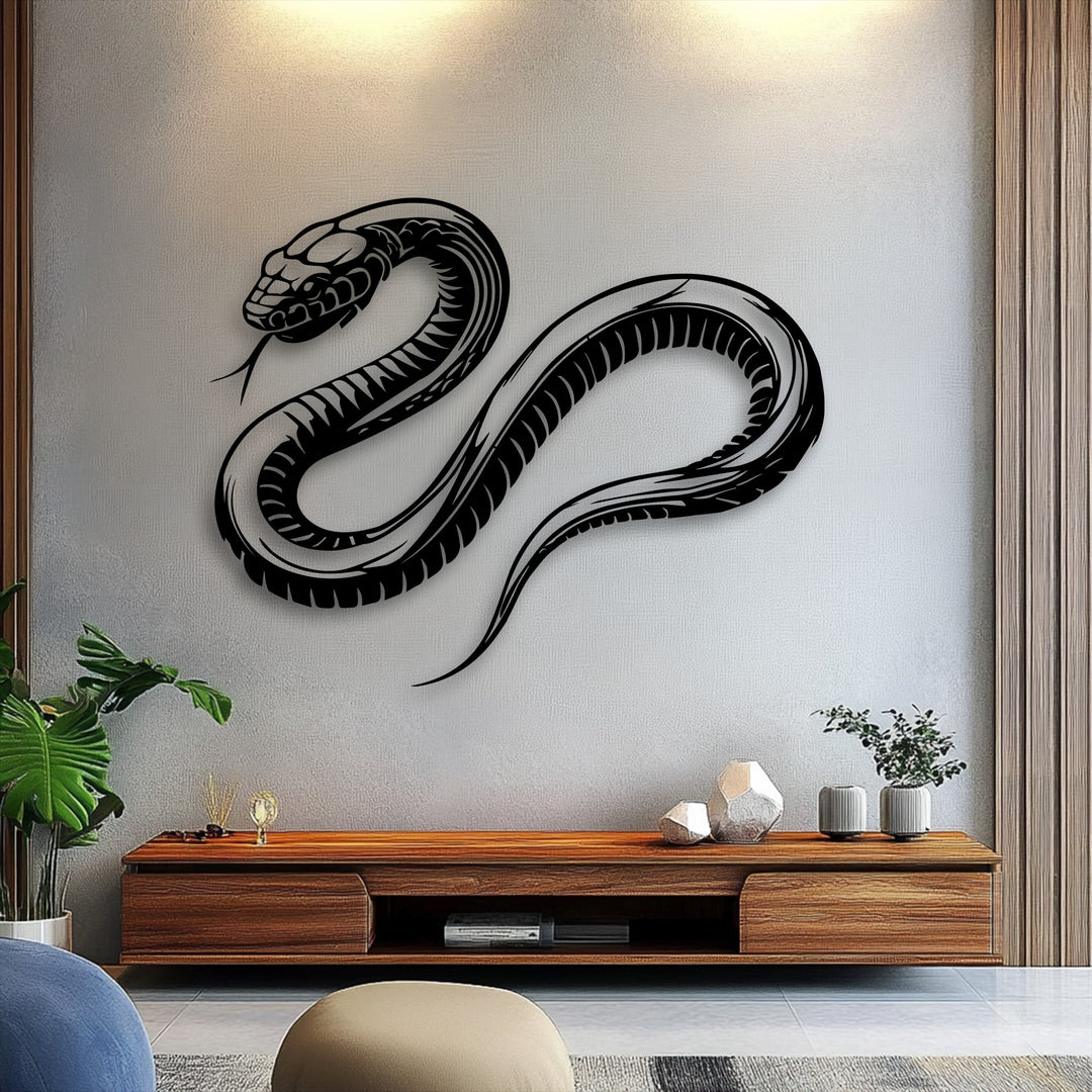Venom Curve – Snake Silhouette Metal Wall Art