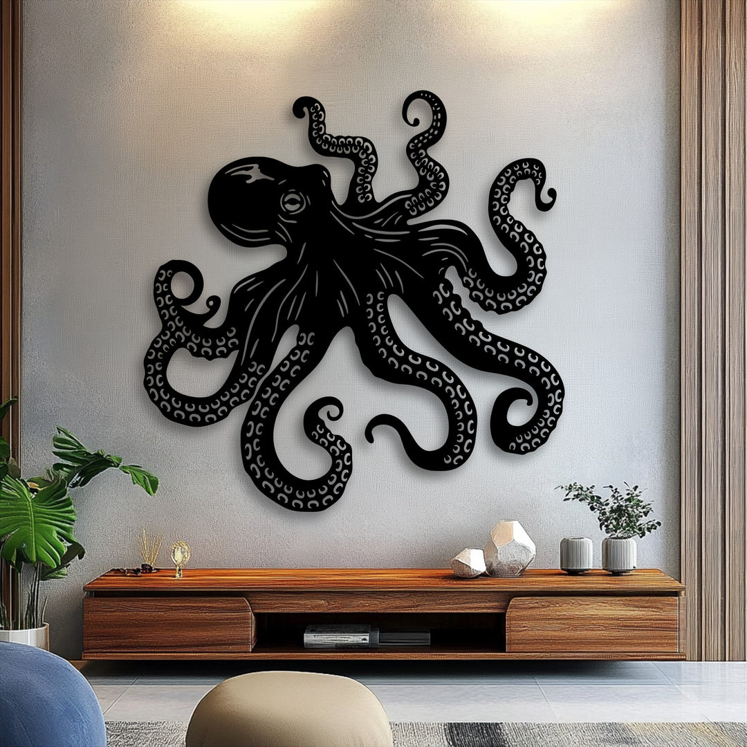 Octopus Tentacles Metal Wall Art – Nautical Ocean Decor