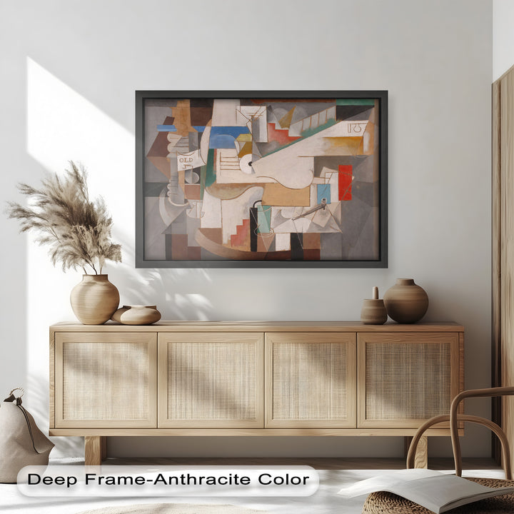 Geometric Forms and Layered Structure – Cubist Oil Painting
