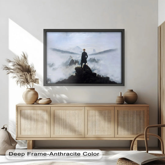 Beyond the Mist – Romantic Wanderer Historic Oil Painting - MyPhotoStation