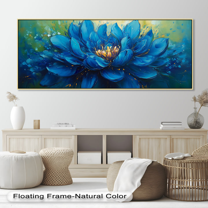 Golden-Centered Lotus in Bloom - Flower Oil Painting