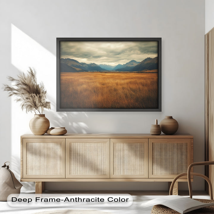 Ölgemälde Golden Meadow – Majestätische Berglandschaft