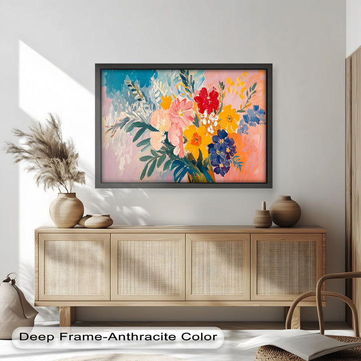 Boho Garden Radiance – Modernes Ölgemälde