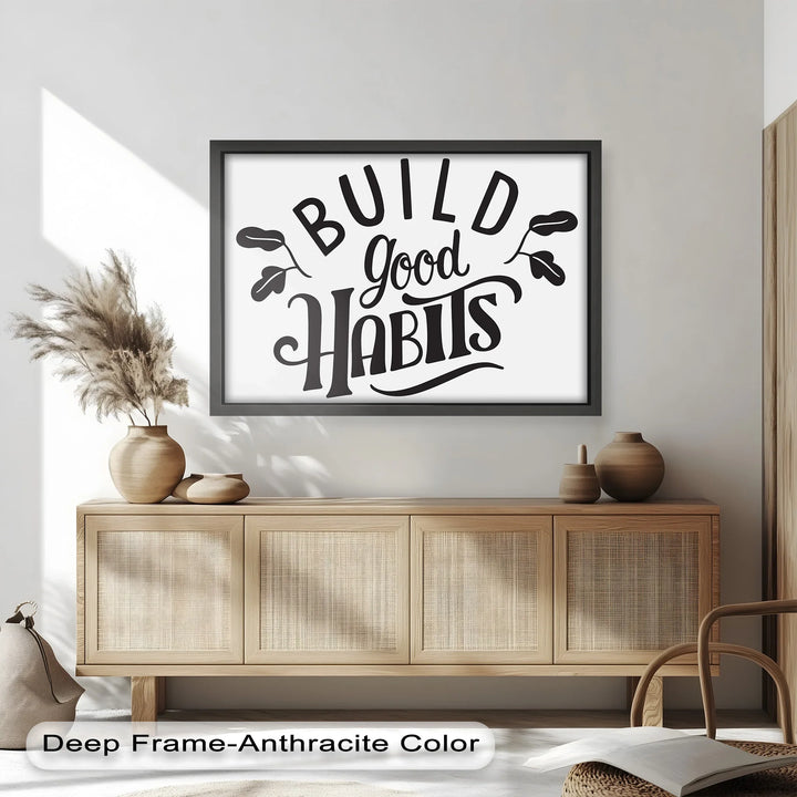 Self-Improvement Oil Painting – Inspirational Quote Wall Art for Modern Interiors
