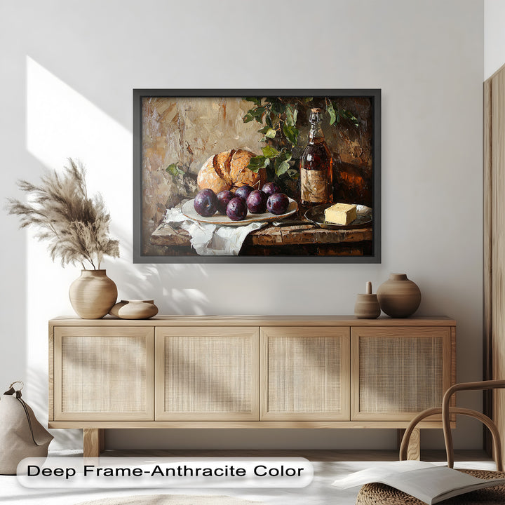 This elegant painting offers a nostalgic glimpse into countryside living, where wholesome ingredients and rustic charm meet in harmony.
