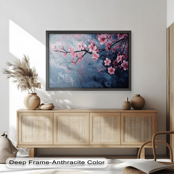 Cherry Blossom Branch Wall Art – Floral Oil Painting