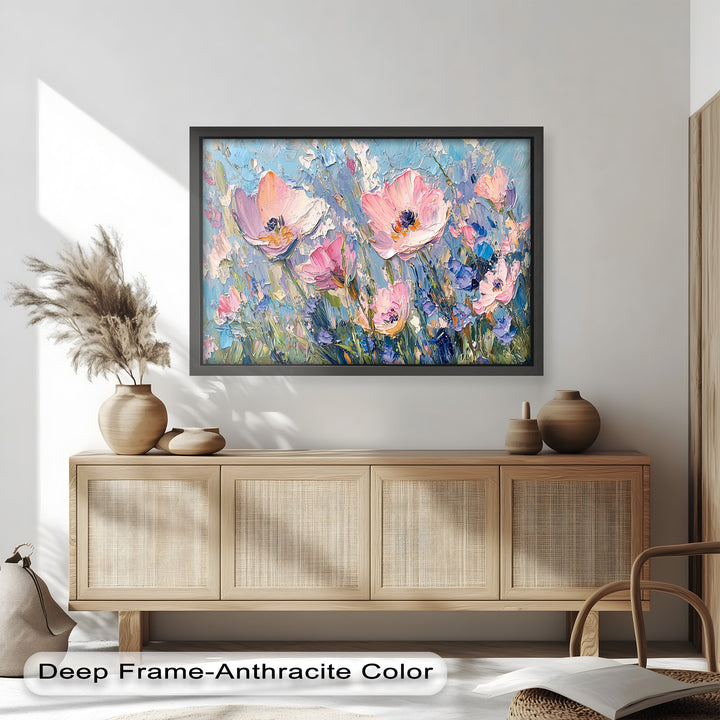 Pink and Violet Wildflower Bloom - Flower Oil Painting