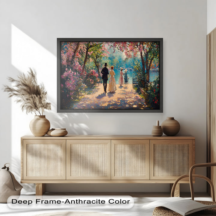 Springtime Promenade – Romantic Garden Path Impressionist Oil Painting