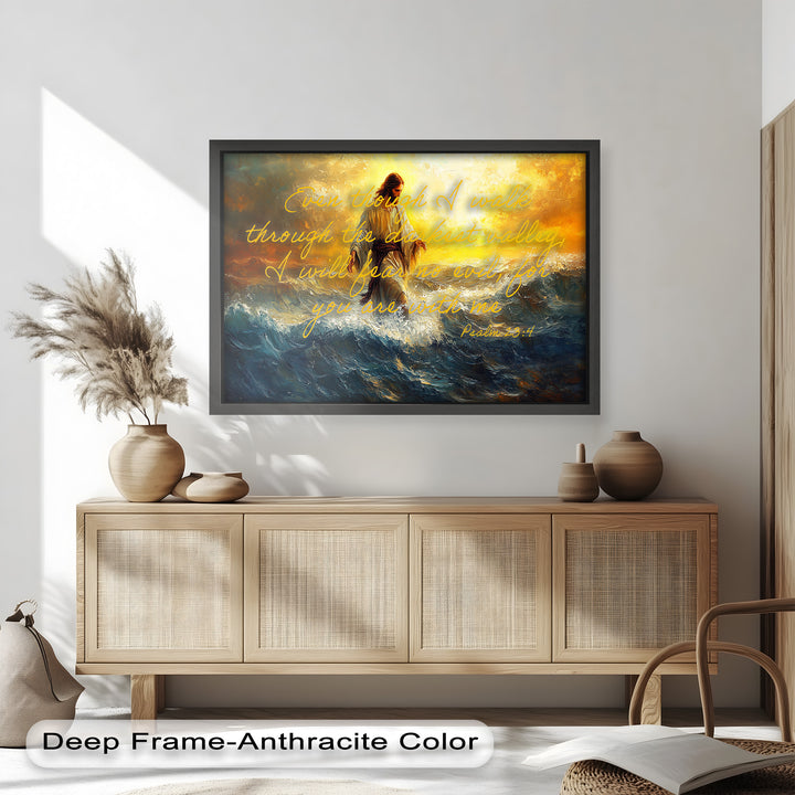 Psalm 23:4 – Fear No Evil Bible Verse Oil Painting