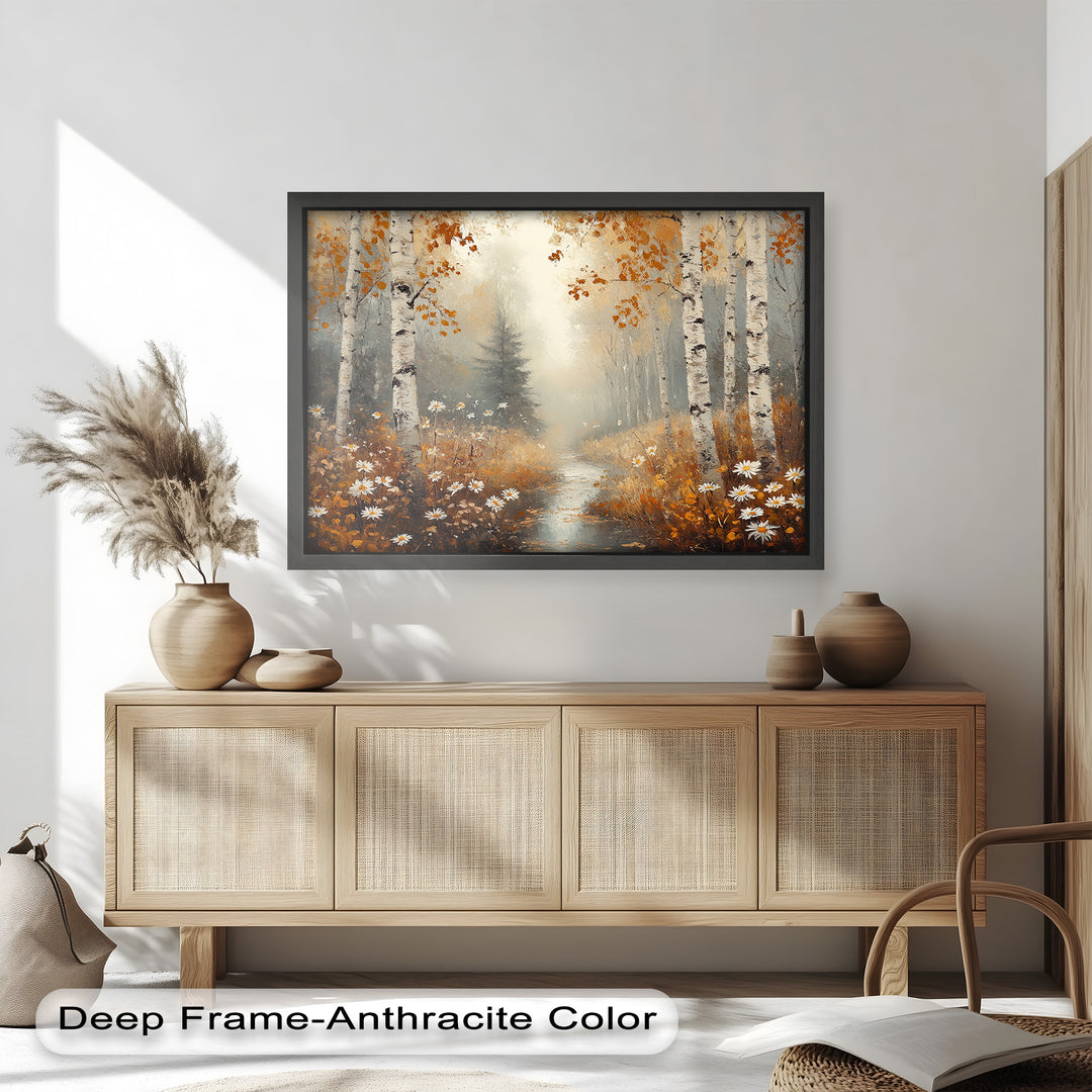 Golden Fall Leaves – Serene Autumn Oil Painting
