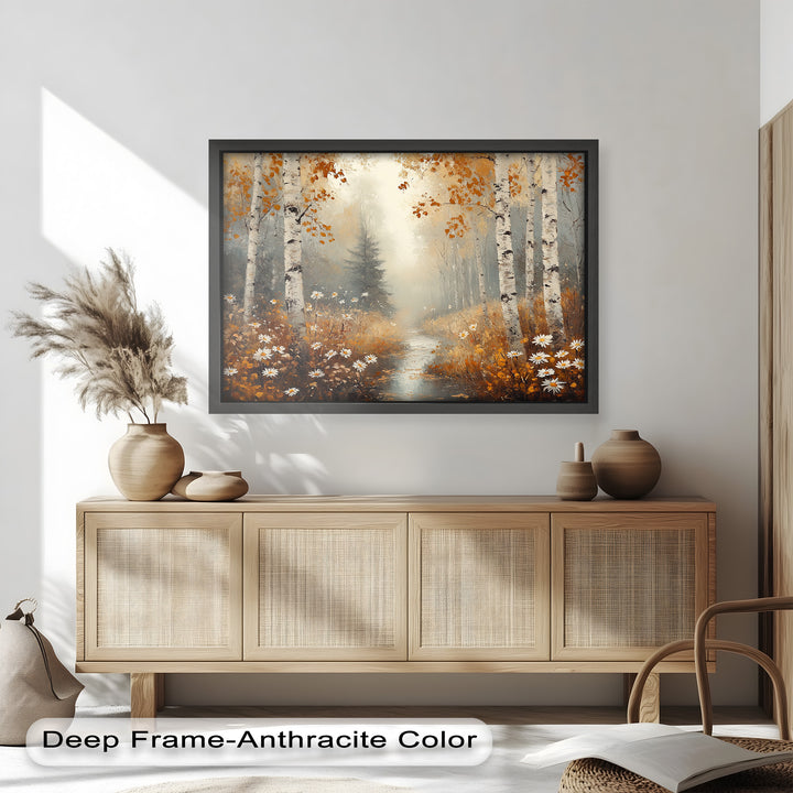 Golden Fall Leaves – Serene Autumn Oil Painting