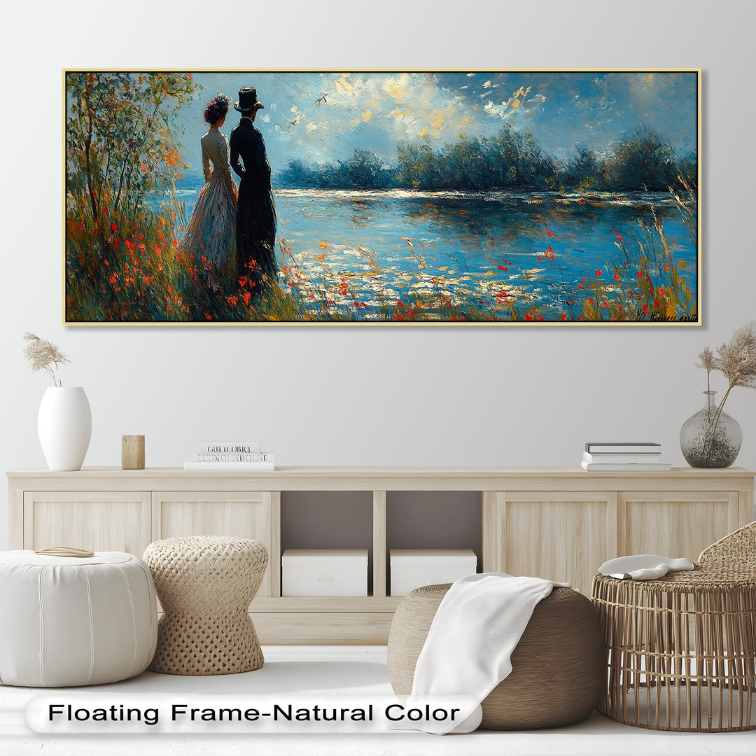 Romantic Riverside - Impressionist Oil Painting