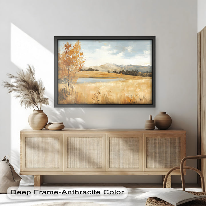 Wheat Fields Autumn Landscape – Golden Serenity Oil Painting