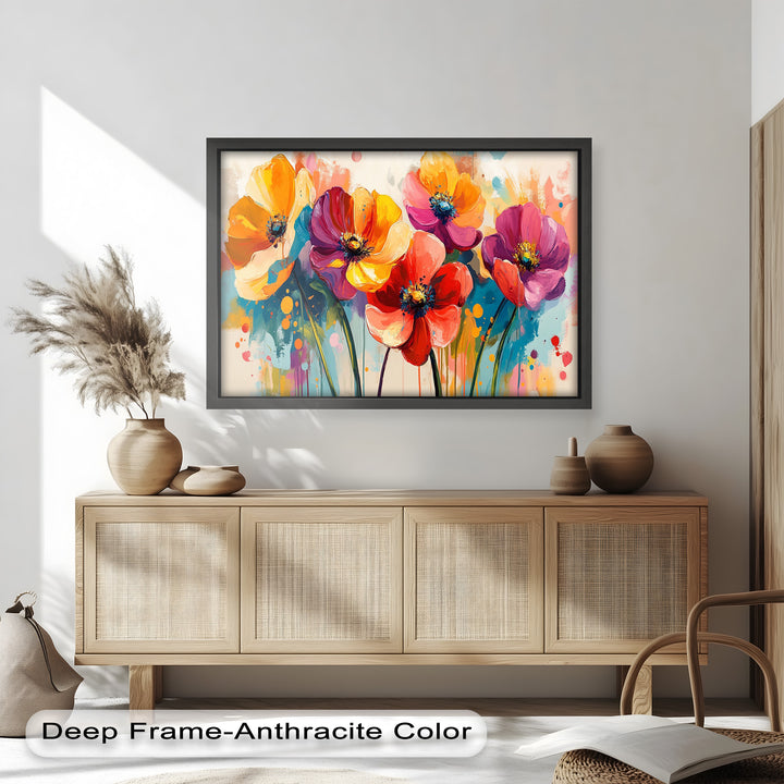 Colored Flowers – Vibrant Floral Oil Painting