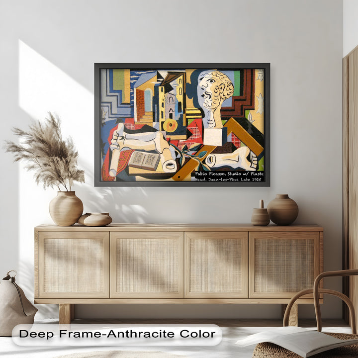 Studio with Plaster Head by Picasso – Cubist Oil Painting