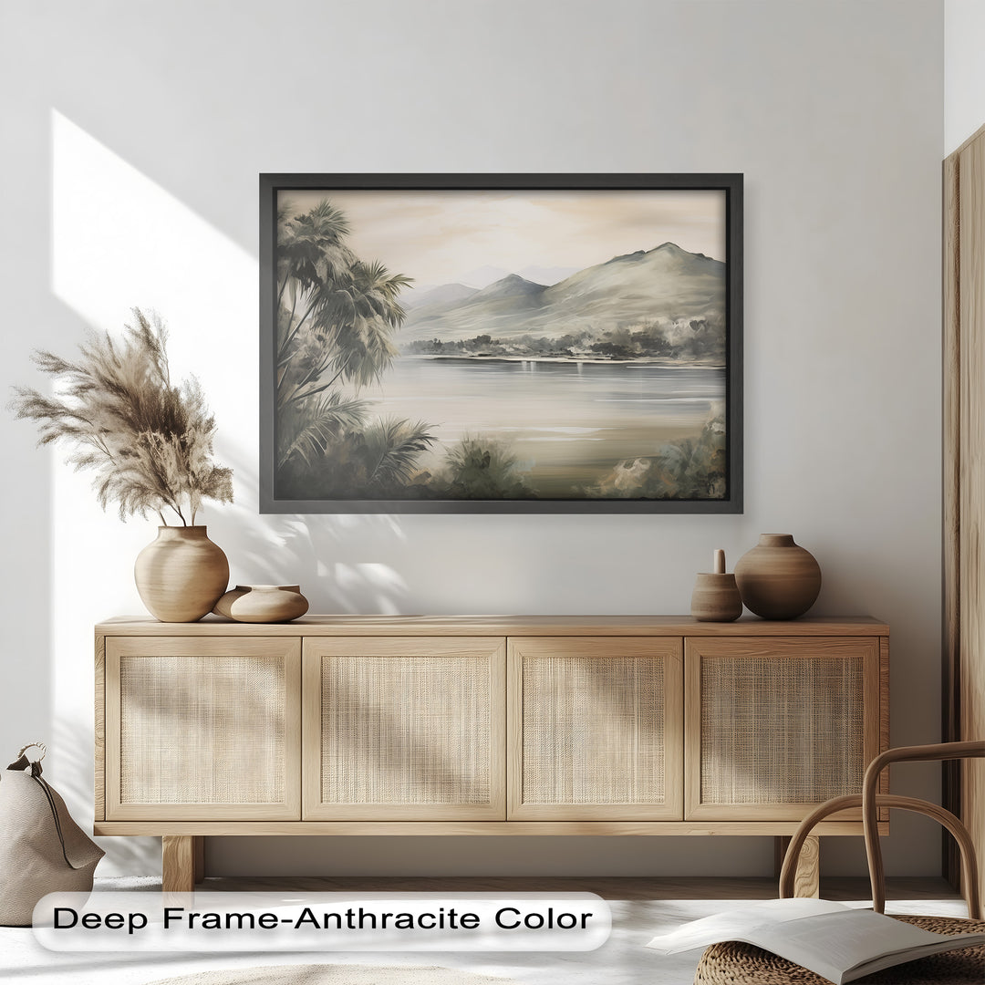 Tropische Flusslandschaft Wandkunst – Naturölgemälde