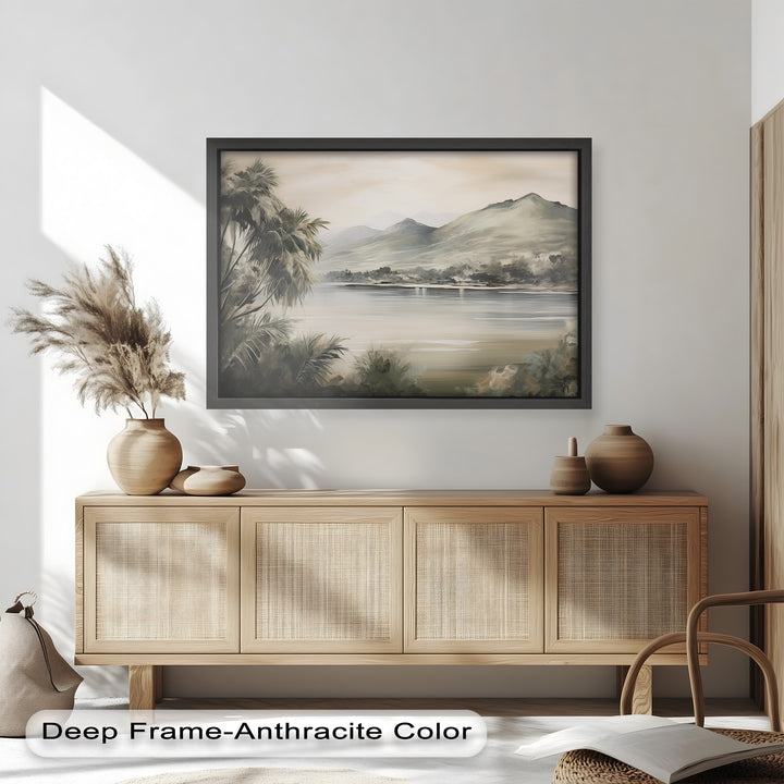 Tropische Flusslandschaft Wandkunst – Naturölgemälde